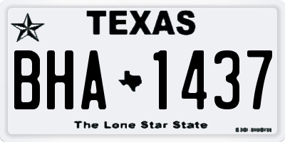 TX license plate BHA1437