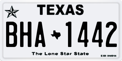 TX license plate BHA1442