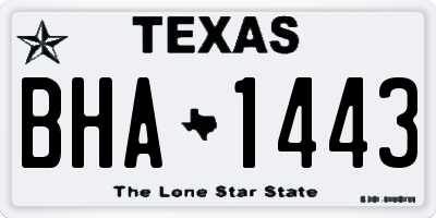 TX license plate BHA1443