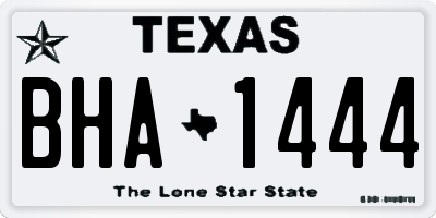 TX license plate BHA1444