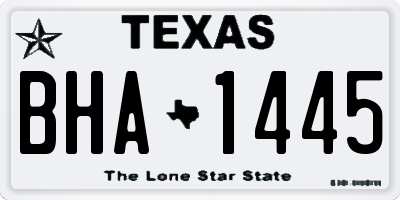 TX license plate BHA1445