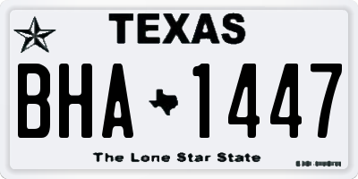 TX license plate BHA1447