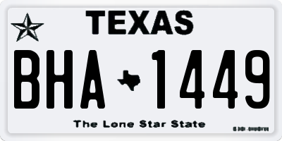 TX license plate BHA1449