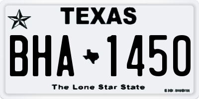 TX license plate BHA1450