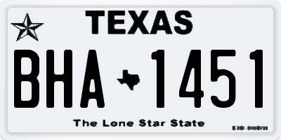 TX license plate BHA1451