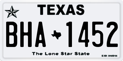 TX license plate BHA1452
