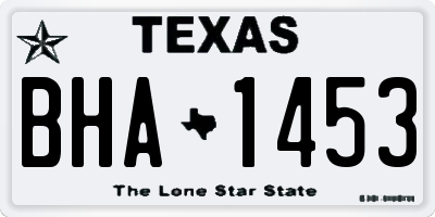 TX license plate BHA1453