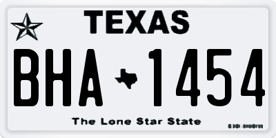 TX license plate BHA1454