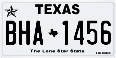 TX license plate BHA1456