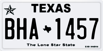 TX license plate BHA1457