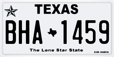 TX license plate BHA1459
