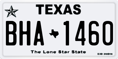 TX license plate BHA1460