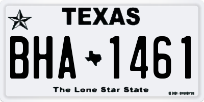 TX license plate BHA1461
