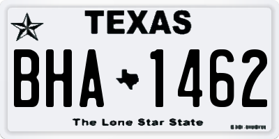 TX license plate BHA1462