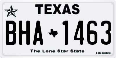 TX license plate BHA1463