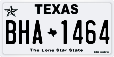 TX license plate BHA1464