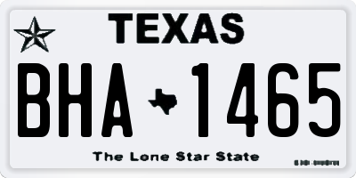 TX license plate BHA1465
