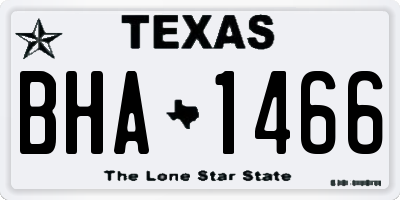 TX license plate BHA1466