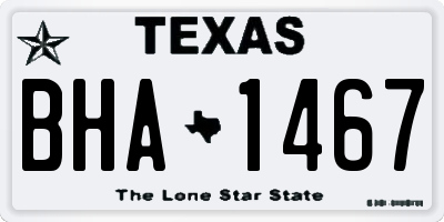 TX license plate BHA1467