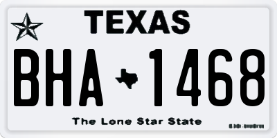 TX license plate BHA1468
