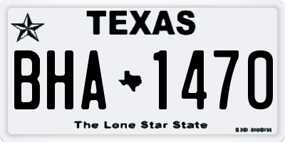 TX license plate BHA1470