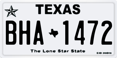 TX license plate BHA1472