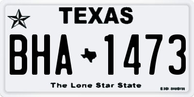 TX license plate BHA1473