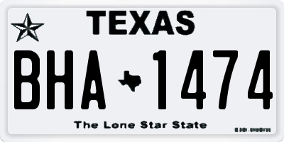 TX license plate BHA1474