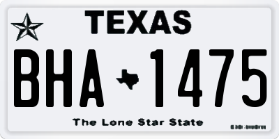TX license plate BHA1475