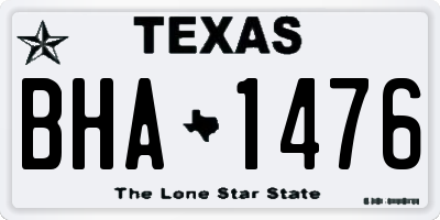 TX license plate BHA1476