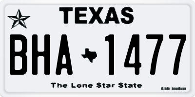TX license plate BHA1477