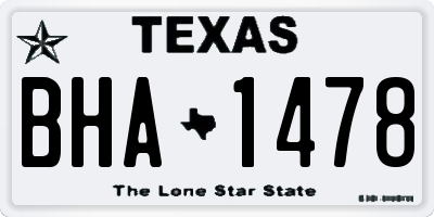 TX license plate BHA1478