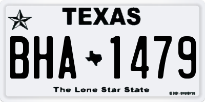 TX license plate BHA1479