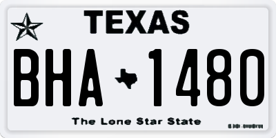 TX license plate BHA1480