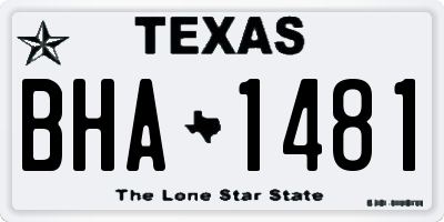 TX license plate BHA1481