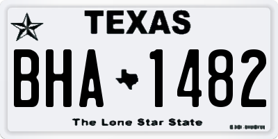 TX license plate BHA1482