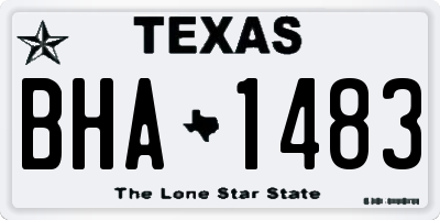 TX license plate BHA1483