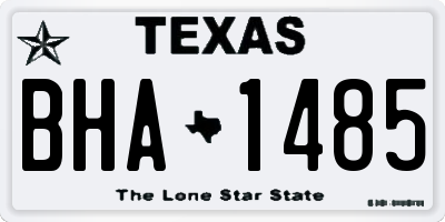 TX license plate BHA1485
