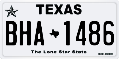 TX license plate BHA1486