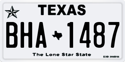 TX license plate BHA1487