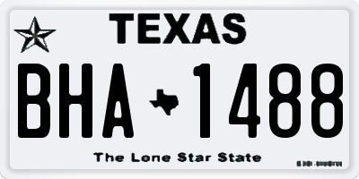 TX license plate BHA1488