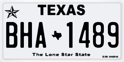 TX license plate BHA1489