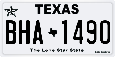 TX license plate BHA1490