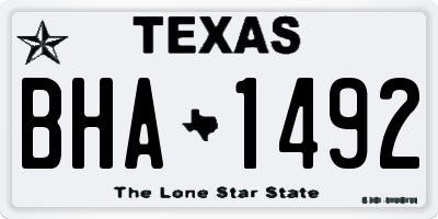 TX license plate BHA1492