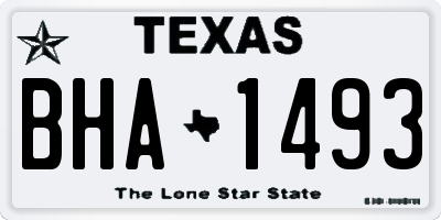 TX license plate BHA1493