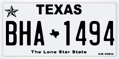 TX license plate BHA1494