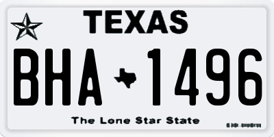 TX license plate BHA1496
