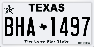 TX license plate BHA1497