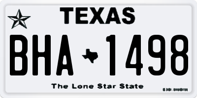 TX license plate BHA1498