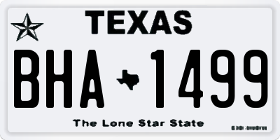 TX license plate BHA1499